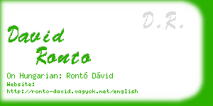 david ronto business card